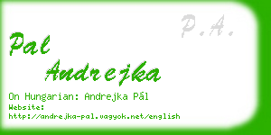 pal andrejka business card