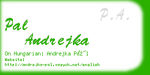 pal andrejka business card